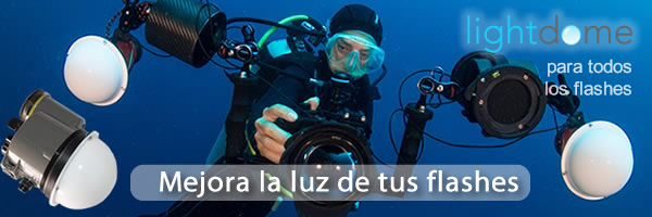 mejorar iluminación de flash submarino con difusores Light Dome